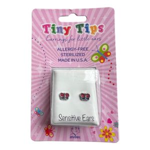 1 Paar Ohrringe Studex Sensitive for Kids Chirurgenstahl Ohrstecker Glitterline mit Schmetterling