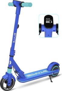 Kinderroller mit LED-Anzeige, Faltbarer e-scooter 14km/h Cityroller Für Kinder Elektroroller ab 8 Jahren Elektro Scooter Blau