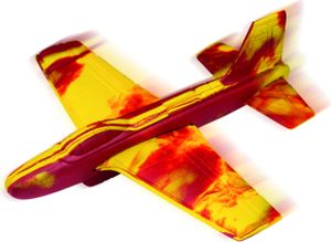 Wurfflugzeug Stunt Glider 18 x 18 cm gelb / rot