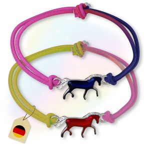 Laubhauer ® Stimmungsarmband für Mädchen (2er Pack) Ideales kleines Geschenk/Mitgebsel für Kinder - Kinder Schmuck mit Pferd