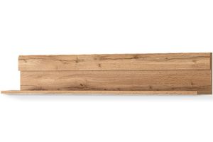 Konsimo Hängendes Regal Holztextur zeitloses Design "SKELO", Sandbraun, laminierte Möbelplatte, Modern, 106x20x20,5 cm