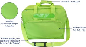 Wenko Komfort-Universaltasche grünDas Raumwunder für die Nähmaschine - Für sicheren Transport und staubgeschützte AufbewahrungDie durchdachte Aufbewahrungstasche für Nähmaschinen bietet ausreichend Platz für alle handelsüblichen Nähmaschinen und deren