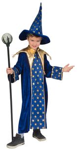 Zauberer Isior Kostüm für Kinder - Blau Größe: 116