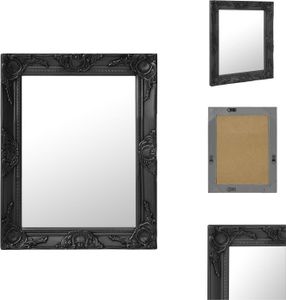 vidaXL Wandspiegel im Barock-Stil 50x60 cm Schwarz -  Spiegel