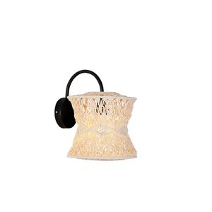 QAZQA - Orientalisch Orientalische Wandlampe grau 25 cm - Leonard I Wohnzimmer I Schlafzimmer - Seil Rund - LED geeignet E27