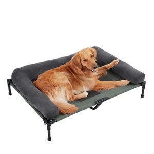 WISFOR Dog Lounger Pelíšek pro psy Pelíšek pro kočky Místo na spaní Relaxační lehátko s plyšovou podložkou pro psy, 110 x 80 x 28 cm (velikost: XL), šedý