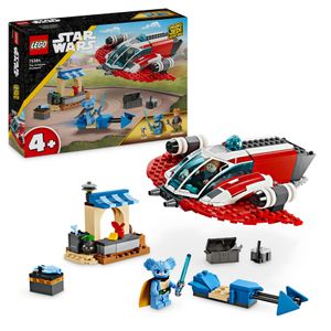 LEGO Star Wars: Young Jedi Adventures Der Crimson Firehawk, Starterset für Kinder mit baubarem Raumschiff-Spielzeug, Speeder Bike und 3 Figuren, Geschenk für Jungs und Mädchen ab 4 Jahren 75384