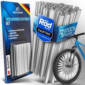 Nextcover® Speichenreflektoren Fahrrad - Das Original - [3M Scotchlite] maximale Sichtbarkeit I StVZO zugelassene Speichen Reflektoren Fahrrad I 72 St
