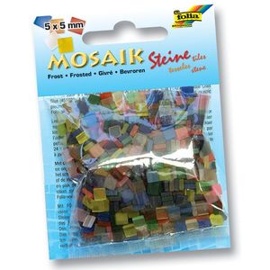 folia 58109 Mosaiksteine, 5x5mm, 700 Teile, Kunstharz, Frost, mehrfarbig (700 Stück)