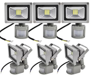 6pcs 20W LED Fluter SMD Strahler mit PIR Bewegungsmelder,Greenmigo 120° Fluter IP65 Wasserdicht Aluminiumkörper Grau Kaltweiß