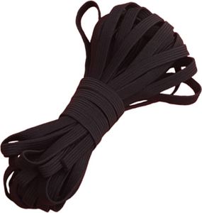 INF Hochelastisches doppellagiges Gummiband - 9 mm, Schwarz (10 Stück)