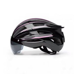 Damen Herren Fahrradhelm Radhelm Rennradhelm MTB Bike Fahrrad Helm Schutzhelm Fahrrad Helm Helme Erwachsene 58 - 61CM，schwarz rosa