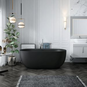 Freistehende Badewanne LISBON SCHWARZ MATT 150 cm