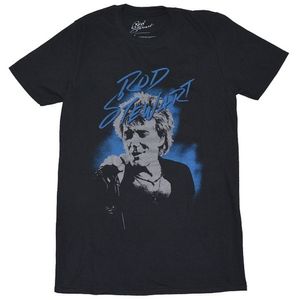 Rod Stewart - T-Shirt Fotoausdruck für Herren/Damen Unisex RO8524 (L) (Schwarz)