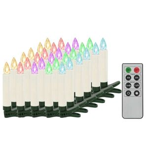 vidaXL LED-Weihnachtskerzen 30 Stk. Kabellos mit Fernbedienung RGB