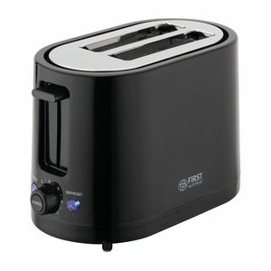 TZS First Austria Toaster, schwarz, 7 Stufen, Warmhalte- und Auftaufunktion, inkl. Krümelschale