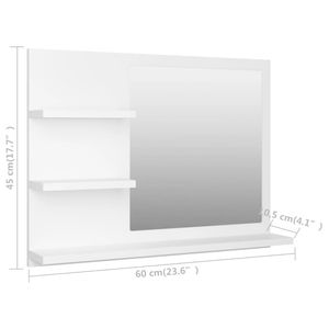 Badspiegel 3 Ablagen Sonoma-Eiche 60x10,5x45cm Wandspiegel Viele Farben