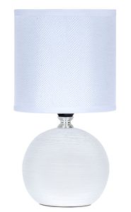 Tischlampe Keramik H26cm Weiß Rund Licht Lampe Nachtlampe Shabby Chic Landhaus