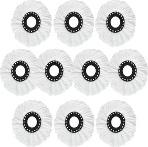 10er Ersatzkopf Disc Mop Clean für Wischmopp Stück Ersatz Set Kopf Spin Twist Mikrofaser Ersatzmop Hoher Kompatibel Ersatz-Moppköpfe Weiß Retoo