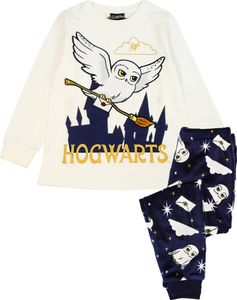 Harry Potter - Schlafanzug mit langer Hose für Mädchen NS6445 (164) (Naturweiß/Marineblau)