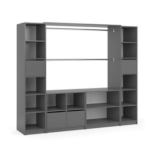 Vicco Kleiderschrank Visit, 225 x 190 cm XXL, Anthrazit