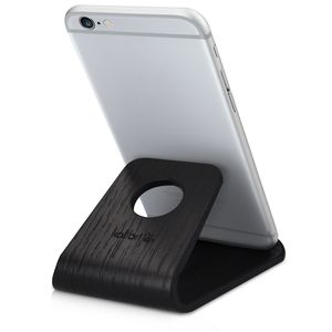 kalibri Handy Halterung Smartphone Ständer - Universal Halter kompatibel mit iPhone Samsung iPad Tablet u.a. - Tisch Stand Dock in Echtholz Schwarz