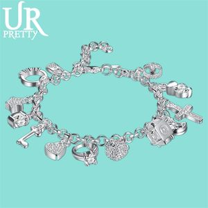 Silber Armbänder für Frauen 925 Sterling Silber Schmuck Armband Charms Armband Hochzeit Geschenk
