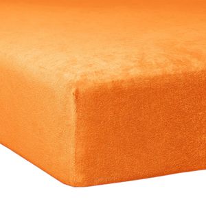 Traumschlaf Flausch Biber Boxspring Matratzen Spannbettlaken 90x190 cm - 100x200 cm orange
