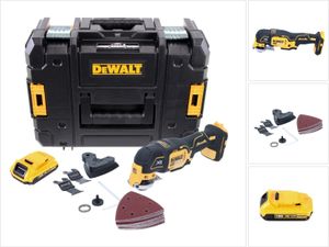Akumulatorowe oscylacyjne narzędzie wielofunkcyjne DeWalt DCS 355 NT 18 V bezszczotkowe + 1x akumulator 2,0 Ah + akcesoria + TSTAK - bez ładowarki