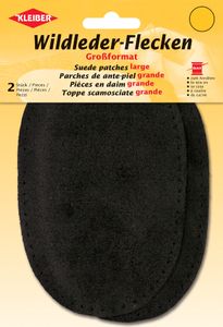 KLEIBER Wildleder-Aufnähflecken 100 x 125 mm schwarz 2 Stück