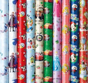 Disney 2 Sortiment Geschenkpapier Weihnachtspapier für Kinder – 200 x 70 cm – 5 Rollen
