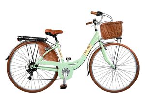 Venere Dolce Vita by Canellini Fahrrad Citybike Frau Aluminium mit Korb - Hellgrun