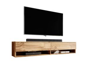 FURNIX TV-Schrank ALYX Lowboard Loft Design Fernsehschrank hängend 180 cm modern ohne LED  Eiche Wotan - Wotan