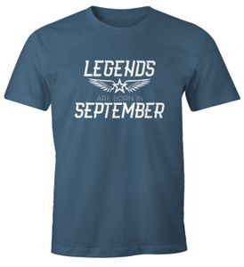 Herren T-Shirt Legends are born in September Geburtstag Geschenk Fun-Shirt Moonworks® denim 3XL