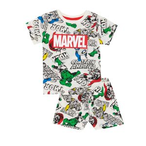 Marvel - Schlafanzug mit Shorts für Jungen NS7402 (110) (Weiß/Bunt)