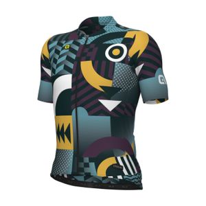 ALÉ Kurzarm Fahrradtrikot - PR-E GAMES - Türkis/Lila/Gelb 4XL