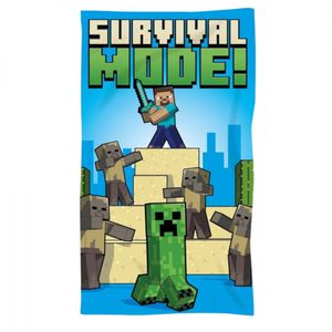 Ręcznik plażowy Minecraft Adventure - Miękki ręcznik kąpielowy w pikselowy wzór, 70 cm x 140 cm