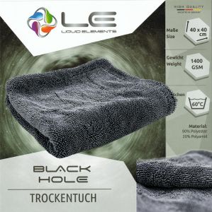 Liquid Elements Black Hole Premium Trockentuch 40x40cm 1300GSM randlos
