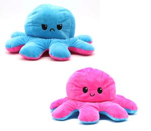 XXL Oktopus Reversible Kuscheltier Wende Plüschtier Octopus groß 30 cm doppelseitiger Flip Spielzeug Geschenkidee.Die Farben sind unsortiert und Nicht wählbar.