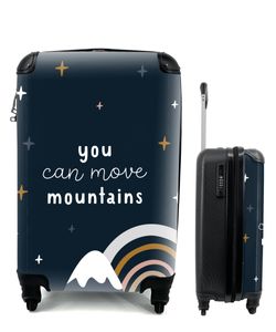 Kufr Příruční zavazadlo na kolečkách Malý cestovní kufr na 4 kolečkách Přísloví - Citáty - Můžeš hory přenášet - Kids - Children - Baby - Velikost