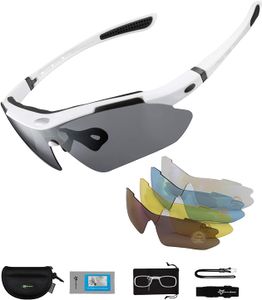 ROCKBROS Fahrradbrille Polarisiert Brille UV400 Weiß