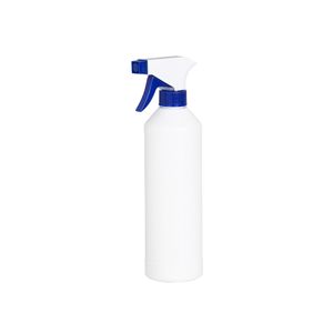 Sprühflasche leer, 0,5 Liter,  500ml, PE, Verschluss DIN 28/400, weiß/blau