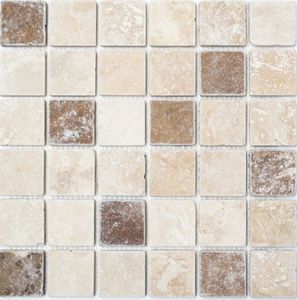 Mosani MOS43-1216, Mosaik, Beige, Braun, Indoor, Rechteck, 305 mm, 305 mm