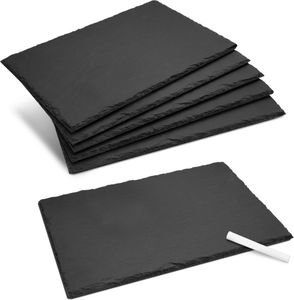 Navaris Schiefer Teller Platzset 6-teilig inkl. Kreide - 30x20cm Schieferplatten 6x Servierplatte für Sushi Käse - Schieferplatte eckig in Anthrazit Navaris Schiefer Teller Platzset 6-teilig inkl. Kreide - 30x20cm Schieferplatten 6x Servierplatte für Sushi Käse - Schieferplatte eckig in Anthrazit