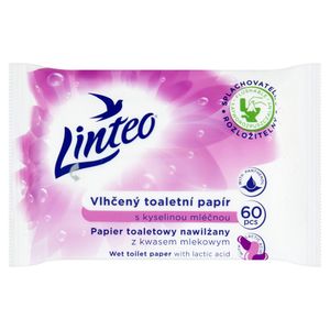 Vlhčený toaletný papier s kyselinou mliečnou Linteo Satin 60ks 30443