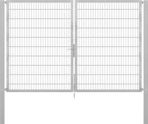 Alberts Doppeltor Flexo Plus mit Zubehör, zum Einbetonieren, feuerverzinkt, Breite 300 cm, Höhe 200 cm, Pfostenstärke 100 x 100 mm
