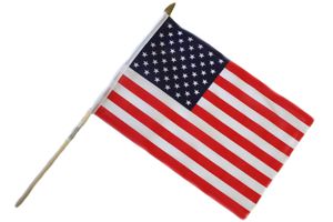 Fahne Flagge USA 21x16cm mit Holzstab Handfahne Stockflagge Banner Fan