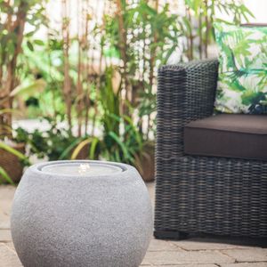 Heissner Gartenbrunnen Ball GREY LED