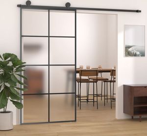 Möbel Schiebetür Aluminium und ESG Glas 102,5x205 cm Schwarz - Haustüren 288066