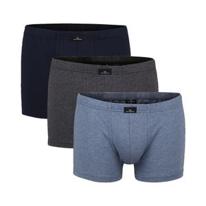 Götzburg Herren Pants 3er Pack - Single Jersey, Unterwäsche Set, Baumwolle Stretch Blau/Grau XL